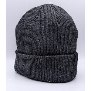 BULA Ribbed Merino Wool Beanie Hat Cuffed Winter Ski Snow Cap Gray Snowboarding